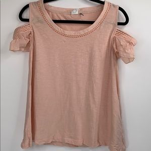 Anthropologie Akemi+Kin Cold Shoulder Top Pink